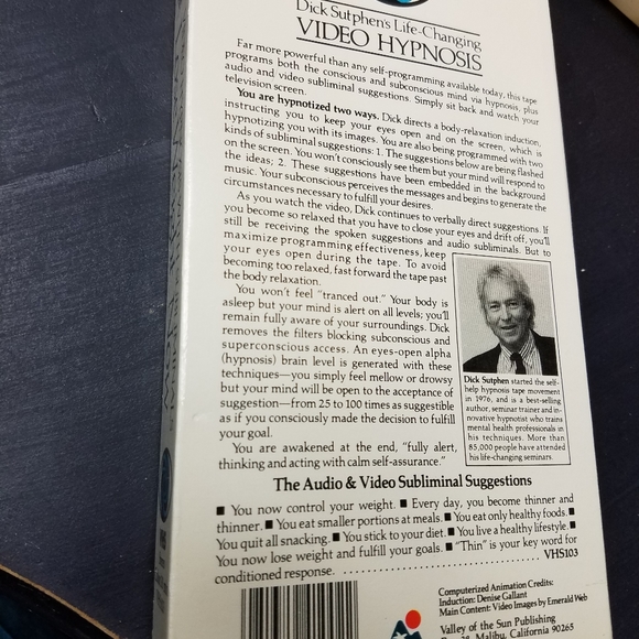 Lose Weight Now hypnosis VHS tape - Picture 4 of 6